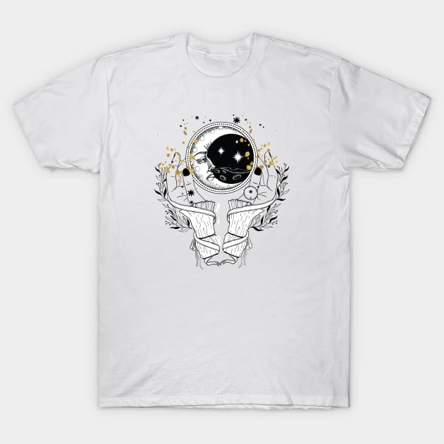 Spiritual Art, Meditation Design, Moon Artwork, Yoga Design T-Shirt by Utopia Shop